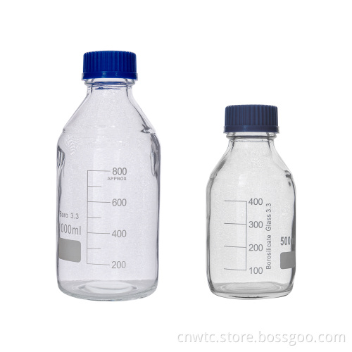 Borosilicate Glass Reagent Bottles with Blue Screw Caps